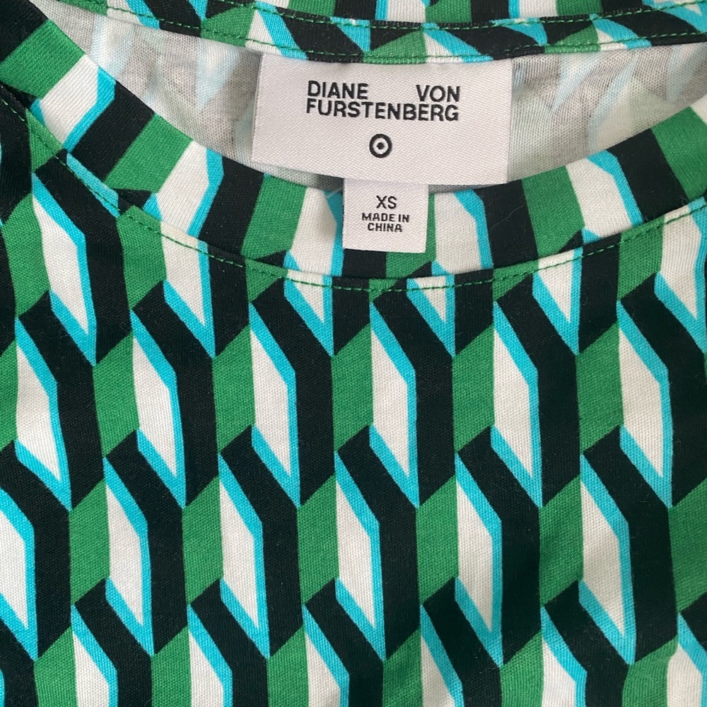 Diane von Furstenberg Geometric Green Dress
